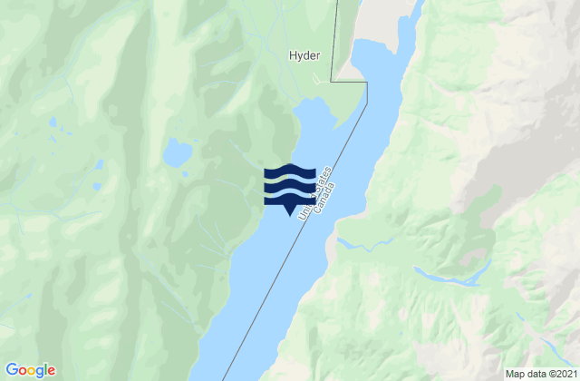 Mapa da tábua de marés em Lion Point, Canada