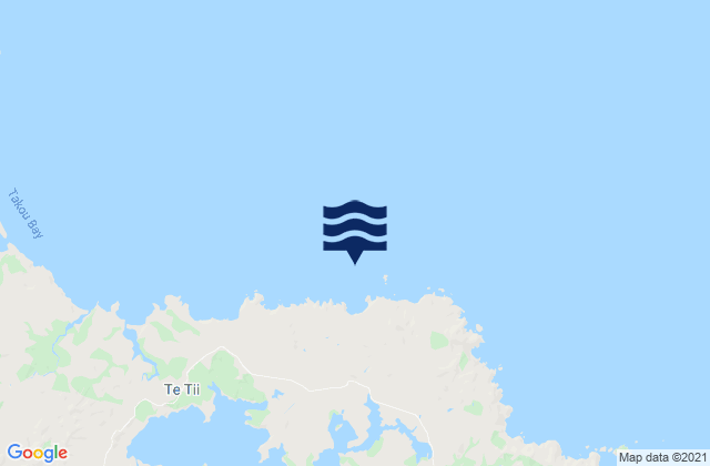 Mapa da tábua de marés em Lion Rock, New Zealand