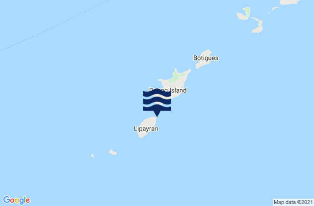 Mapa da tábua de marés em Lipayran, Philippines
