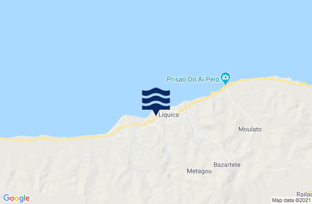 Mapa da tábua de marés em Liquiçá, Timor Leste