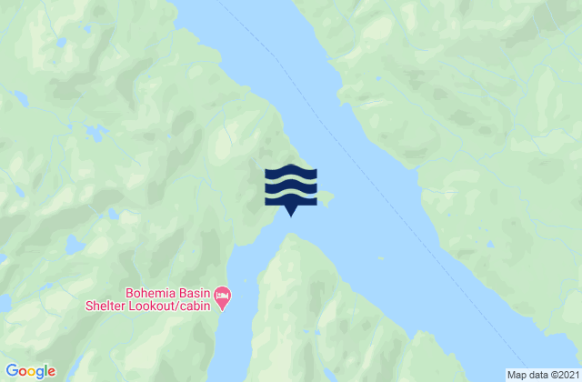 Mapa da tábua de marés em Lisianski Strait north of Rock Point, United States