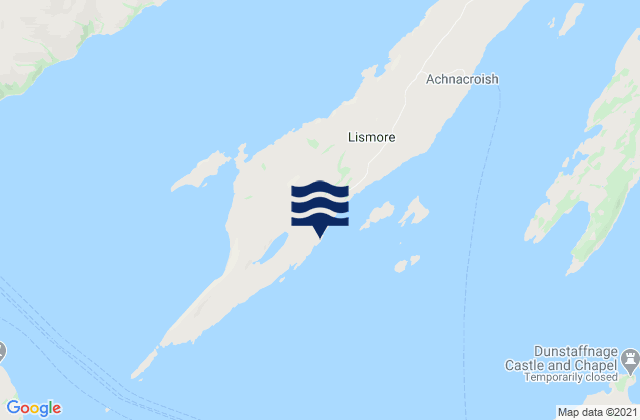 Mapa da tábua de marés em Lismore Island, United Kingdom