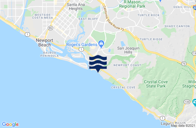Mapa da tábua de marés em Little Corona Del Mar Beach, United States