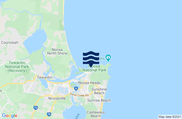 Mapa da tábua de marés em Little Cove, Australia