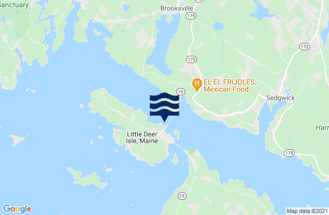 Mapa da tábua de marés em Little Deer Isle, United States