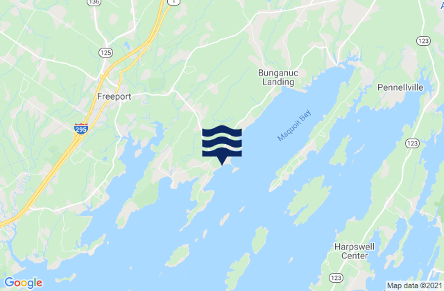 Mapa da tábua de marés em Little Flying Point, United States
