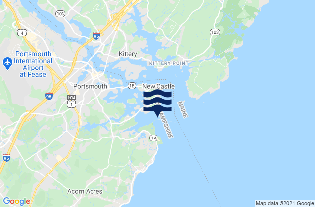 Mapa da tábua de marés em Little Harbor entrance, United States
