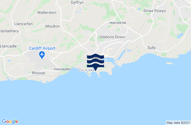Mapa da tábua de marés em Little Island Beach, United Kingdom
