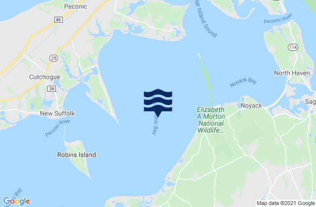 Mapa da tábua de marés em Little Peconic Bay, United States