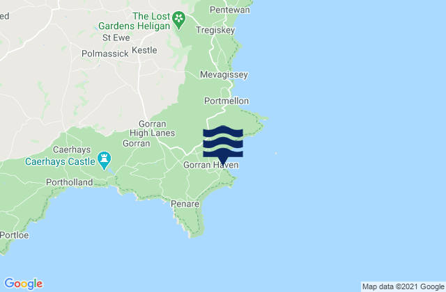 Mapa da tábua de marés em Little Perhaver Beach, United Kingdom