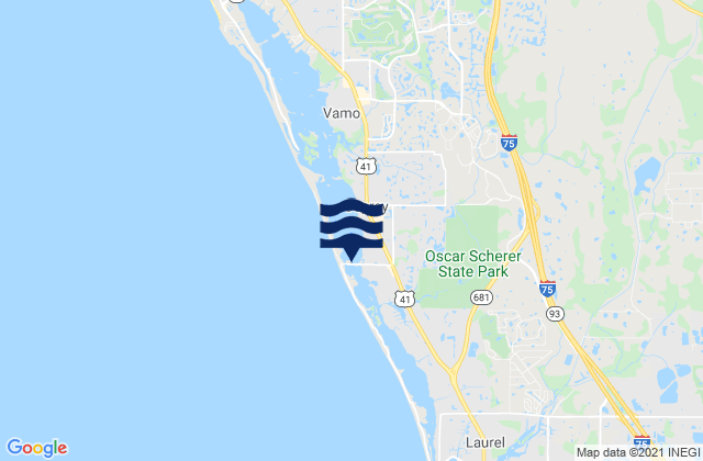 Mapa da tábua de marés em Little Sarasota Bay south end bridge, United States