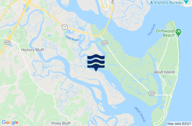 Mapa da tábua de marés em Little Satilla River, United States