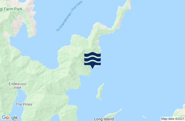 Mapa da tábua de marés em Little Waikawa Bay, New Zealand