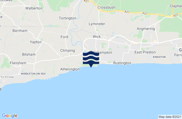 Mapa da tábua de marés em Littlehampton (Entrance), United Kingdom