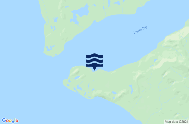 Mapa da tábua de marés em Lituya Bay 2 miles inside entrance, United States