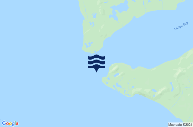 Mapa da tábua de marés em Lituya Bay Entrance, United States