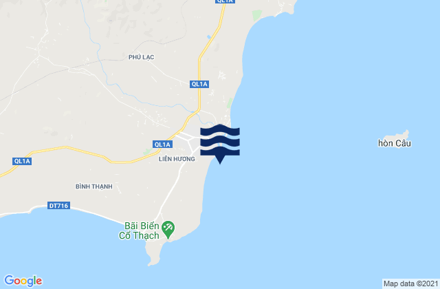 Mapa da tábua de marés em Liên Hương, Vietnam