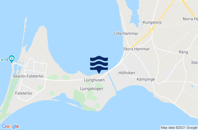 Mapa da tábua de marés em Ljunghusen, Sweden
