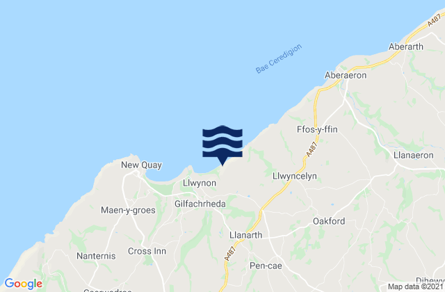 Mapa da tábua de marés em Llanarth, United Kingdom