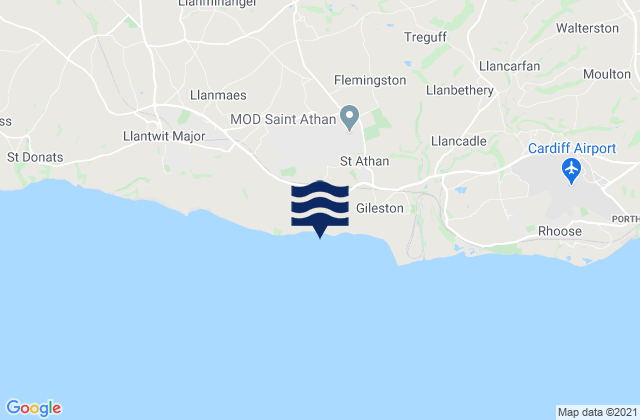 Mapa da tábua de marés em Llanharry, United Kingdom