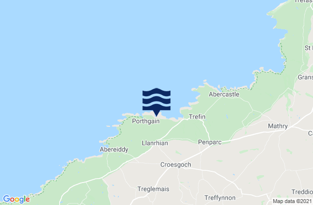 Mapa da tábua de marés em Llanrhian, United Kingdom