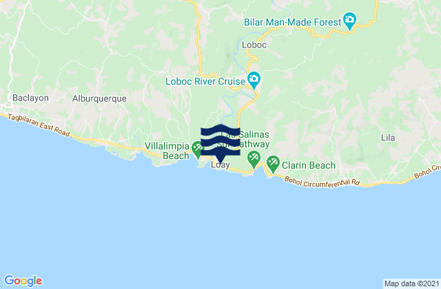 Mapa da tábua de marés em Loay, Philippines