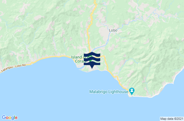 Mapa da tábua de marés em Lobo, Philippines