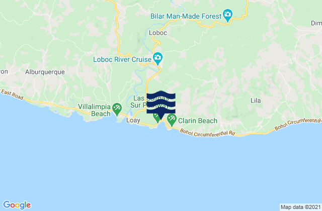 Mapa da tábua de marés em Loboc, Philippines