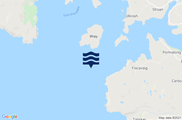 Mapa da tábua de marés em Loch Bracadale, United Kingdom