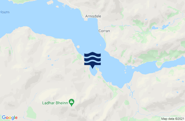 Mapa da tábua de marés em Loch Hourn, United Kingdom