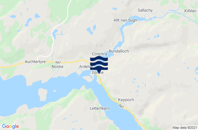 Mapa da tábua de marés em Loch Long, United Kingdom