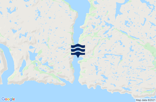 Mapa da tábua de marés em Lock's Cove, Canada