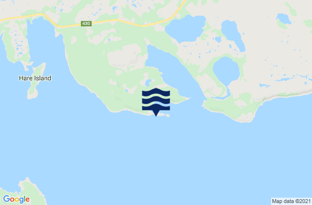 Mapa da tábua de marés em Locks Cove, Canada