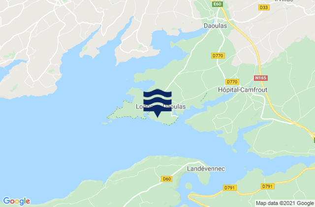 Mapa da tábua de marés em Logonna-Daoulas, France