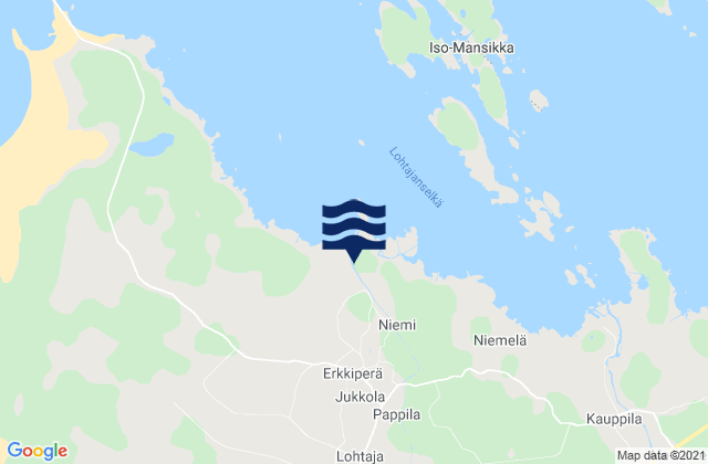 Mapa da tábua de marés em Lohtaja, Finland