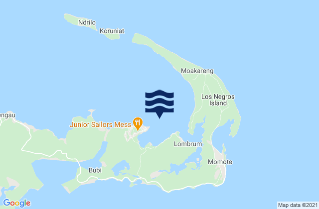 Mapa da tábua de marés em Lombrum, Papua New Guinea