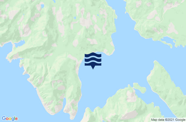 Mapa da tábua de marés em Lomgon Islets, Canada