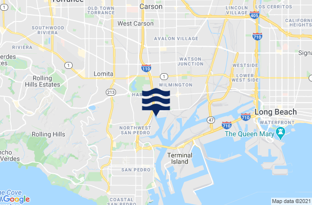 Mapa da tábua de marés em Lomita, United States