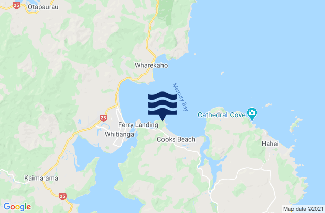 Mapa da tábua de marés em Lonely Bay, New Zealand