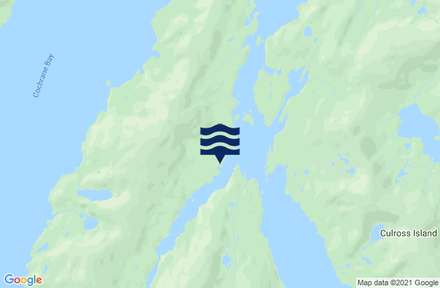 Mapa da tábua de marés em Long Bay Entrance Culross Passage, United States