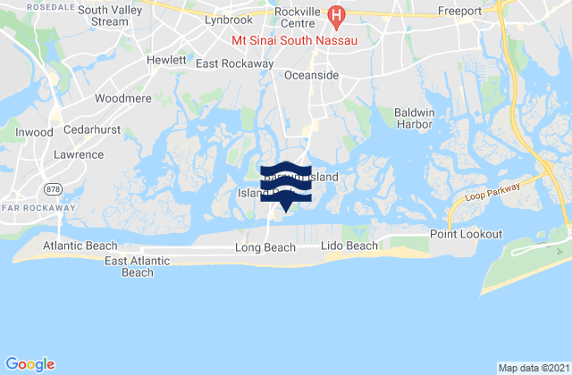 Mapa da tábua de marés em Long Beach (Inside), United States