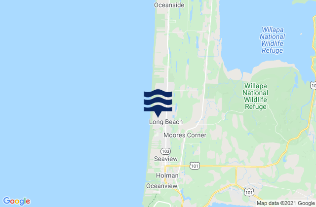 Mapa da tábua de marés em Long Beach, United States