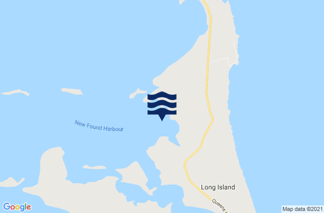 Mapa da tábua de marés em Long Island, Bahamas
