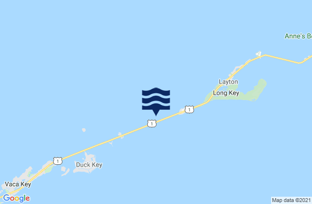 Mapa da tábua de marés em Long Key Viaduct, United States