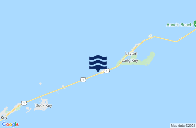 Mapa da tábua de marés em Long Key Western End, United States