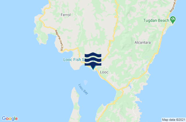 Mapa da tábua de marés em Looc (Tablas Island), Philippines