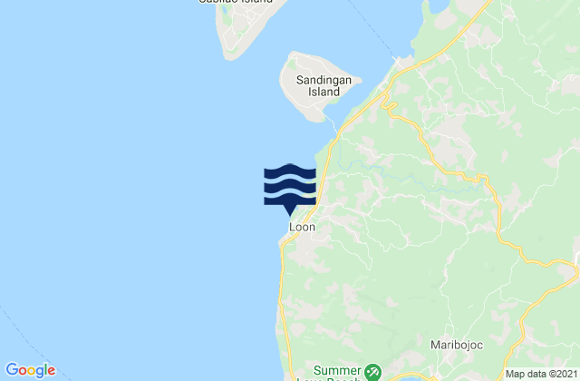 Mapa da tábua de marés em Loon, Philippines