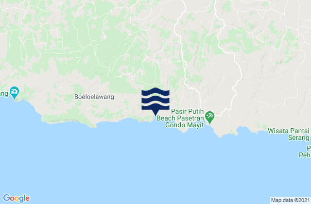Mapa da tábua de marés em Lorejo, Indonesia