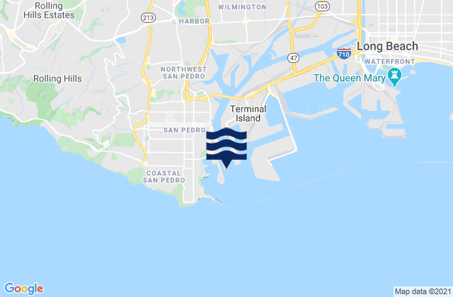Mapa da tábua de marés em Los Angeles (outer Harbor), United States