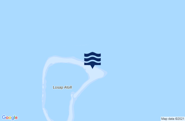 Mapa da tábua de marés em Losap Atoll, Micronesia